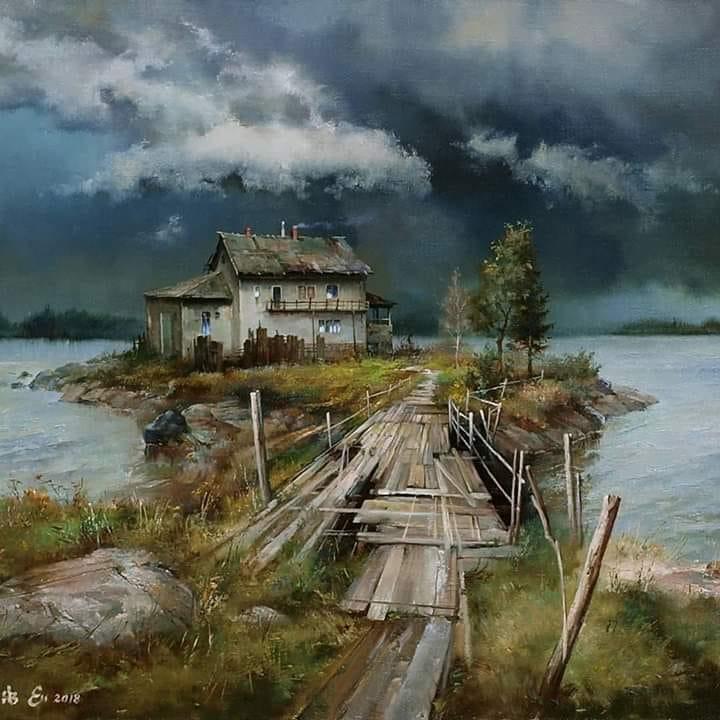 000 Solitude - oil on canvas by Igor Egorov posted on LinkedIn by Zeljko