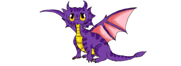 A small cute purple dragon