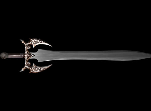 an image of a sword with a silver hilt